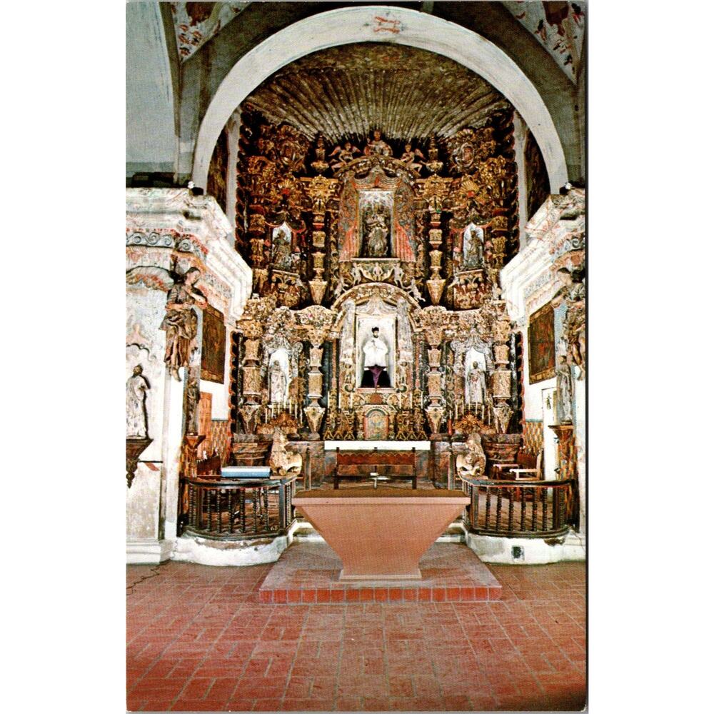 High Altar Mission San Xavier Del Bac in Tucson AZ Vintage Postcard SP10-17